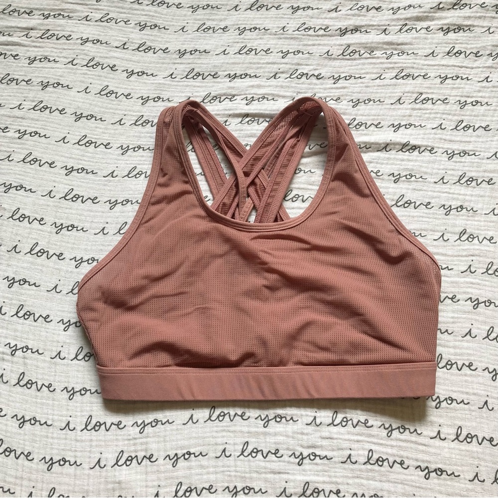 Dusty pink sports bra Fabletics